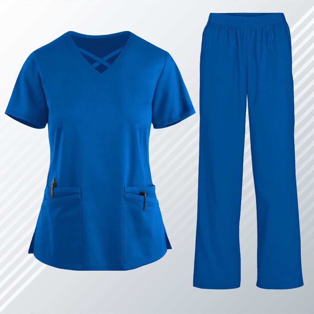 Komplet Ceris/Classic Niebieski – komplet medyczny damski